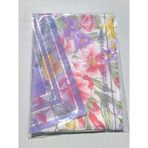 NEW NOS Vintage Avon Birthday Blossom 100% Polyester Scarf 34" x 34" ITALY